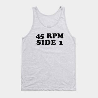 Vintage Vinyl Music Lover 45 RPM Side 1 Tank Top